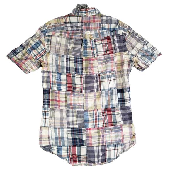 Polo Ralph Lauren Shirt Oxford Button Down Patchwork Madras Plaid SS Size Small - Picture 2 of 8